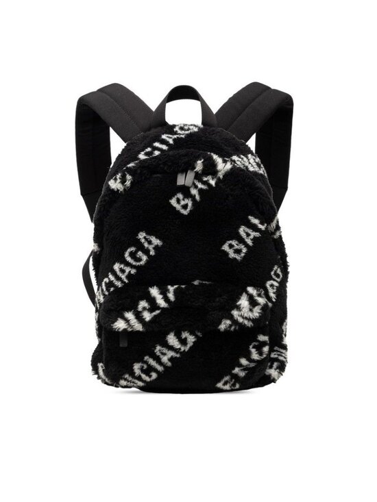 Balenciaga Everyday Backpack Black White Faux Fur Leather main image 7